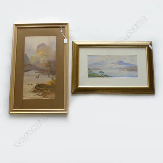 PR LAKE SCENE W/Cs; H EARP UNTITLED, 500 x 245mm & S DAVIES UNTITLED DATED 1824 170 x 380mm