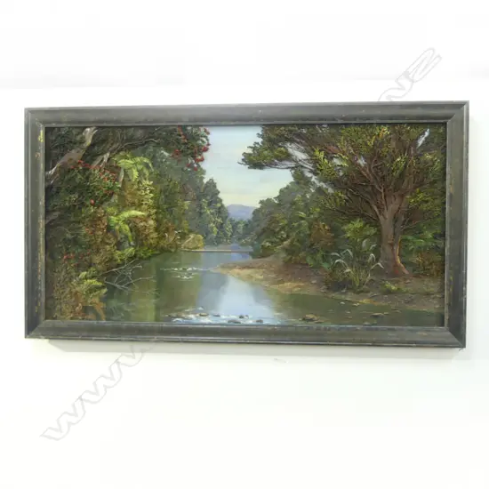 ELAINE MARTEL-ROWE LG MIXED MEDIA NZ BUSH LANDSCAPE 680x1370mm