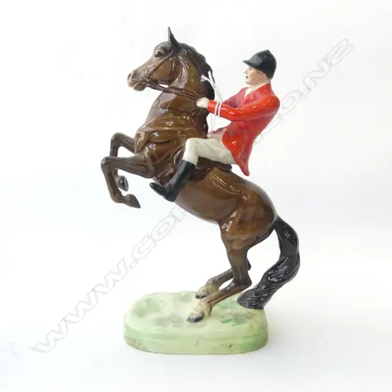BESWICK CHINA REARING HORSE & RIDER