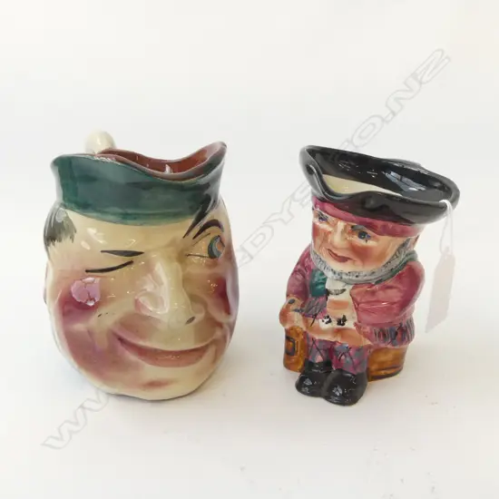 TWO TOBY JUGS – SHORTER & SON STAFFORDSHIRE & ROYAL TORQUAY ENGLAND, H.100MM, H120MM