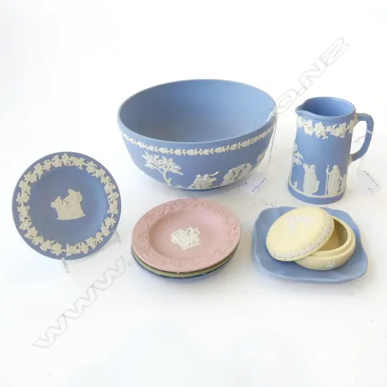 8PCS JASPER WEDGWOOD BOWL DISHES JUG ETC