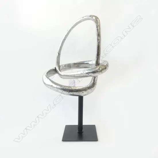 LA FORGE ABSTRACT SILVER RESIN SCULPTURE H.340mm