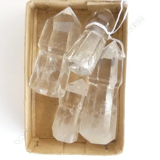 4 MADAGASCAN MOUNTAIN ROCK CRYSTALS, H.180mm tallest 