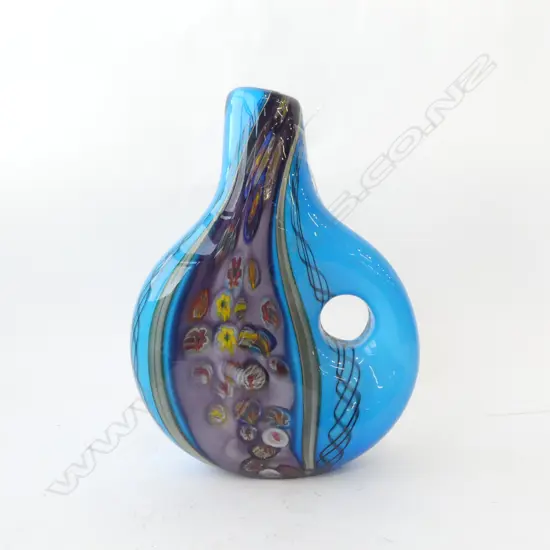 BLUE ART GLASS VASE H.310mm