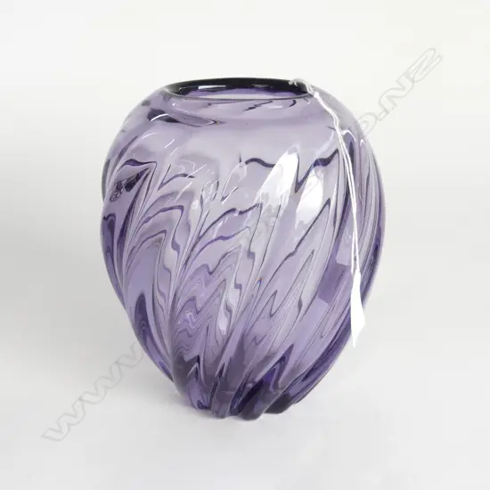WHITEFRIARS PURPLE STUDIO GLASS VASE H180MM