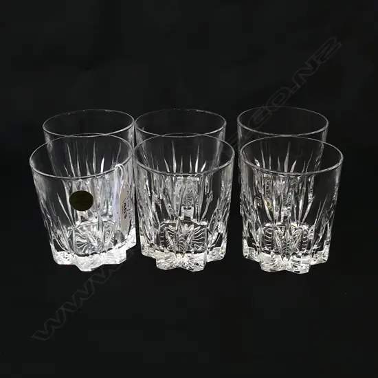 SET OF 6 ITALIAN VINTAGE CRYSTAL RCR WHISKY TUMBLERS, H.80MM D.75MM