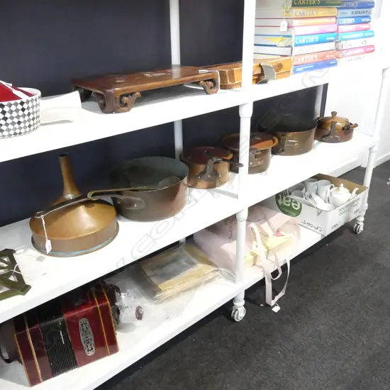 LG COLLECTION FRENCH COPPER POTS INCLDS & PAN, FUNNEL & LADLES