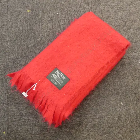 RED AUSTRALIAN MOHAIR RUG L1660MM