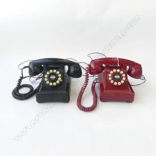 2 DIAL PHONES; RED & BLACK