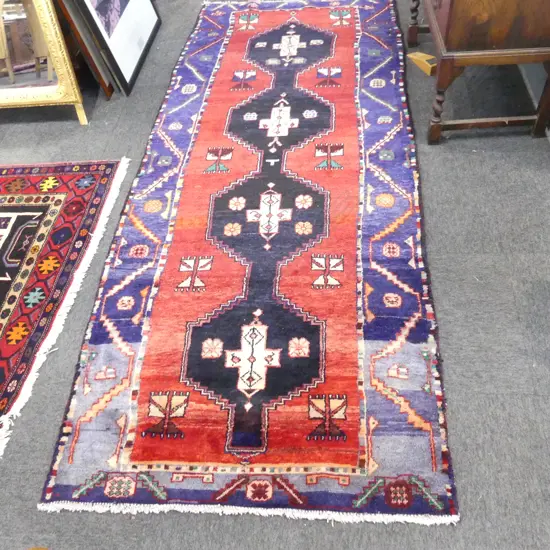 VINTAGE PERSIAN TUYSERKAN RUG, 1004 x 2620mm, some faults