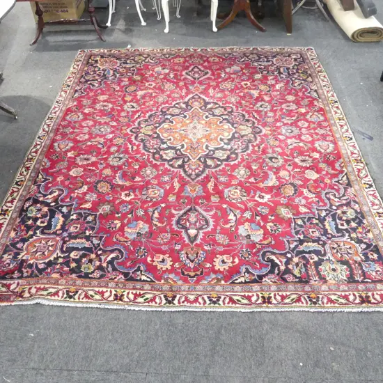 VINTAGE PERSIAN RUG, 2250 x 2700mm, some faults