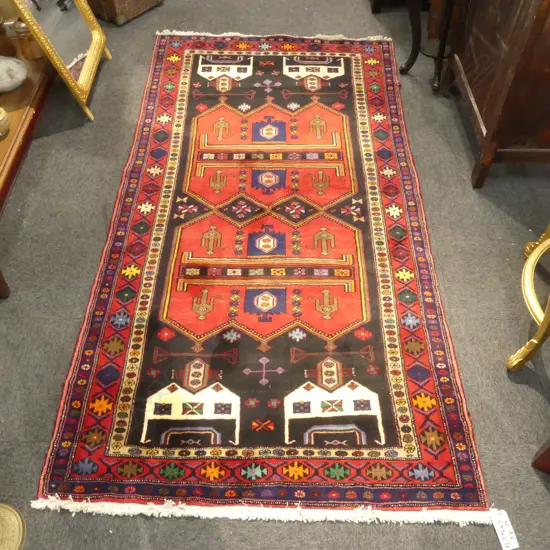VINTAGE PERSIAN KOLYAI WOOL PILE RUG 1440 x 2750mm minor faults
