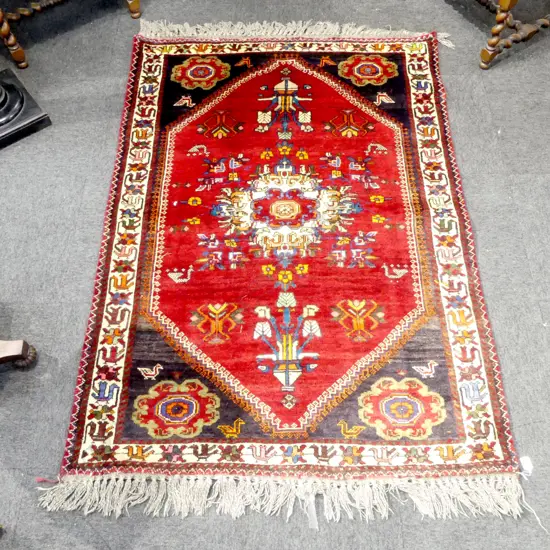 HAND KNOTTED PERSIAN SHIRAZ RUG all wool 1740 x 1230mm