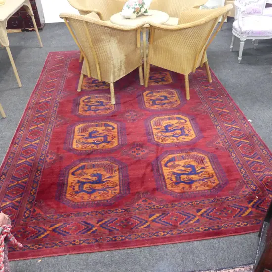 LG MACHINED RED WOOL PILE RUG 2900x2000mm