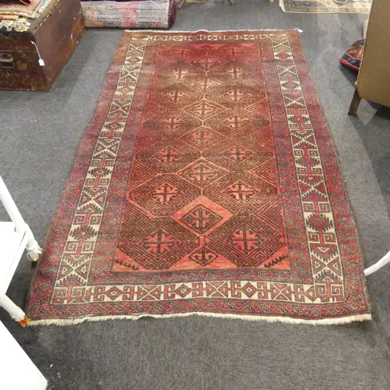 HAND KNOTTED ALL WOOL RUG 2100x1210mm