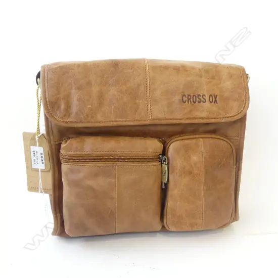 'CROSS OX' LEATHER BAG W.280mm