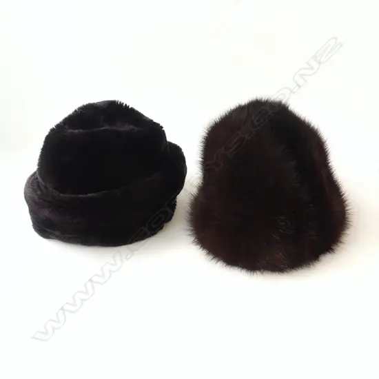 2 FUR HATS; MINK & FAUX