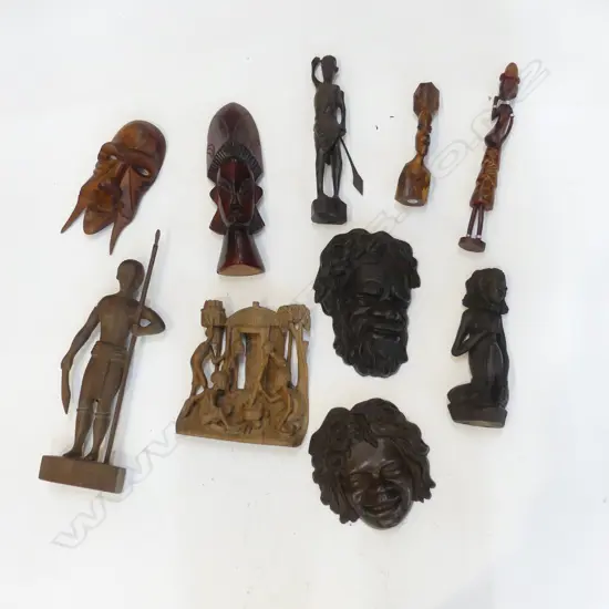 10PCS ETHNIC ART CARVED FIGURES ETC