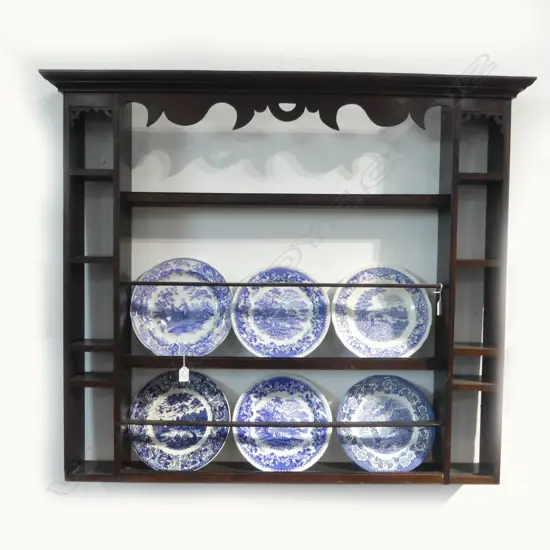 GEORGE III OAK DRESSER TOP / PLATE RACK 1145x150x975mm