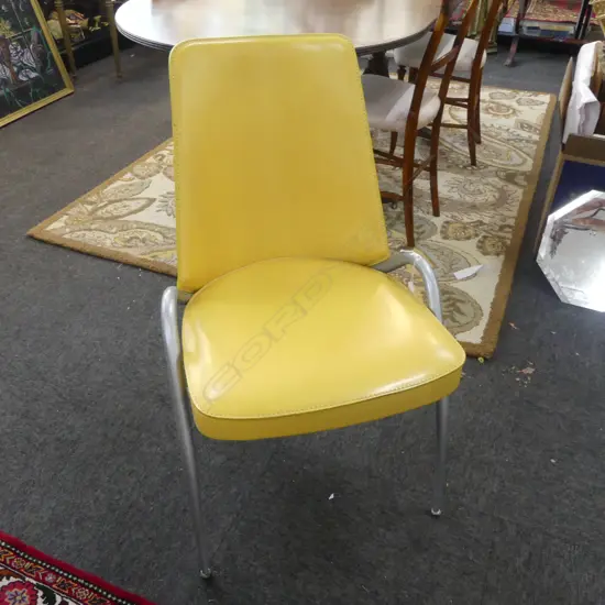 YELLOW LEATHER CHAIR; FASEM ITALY
