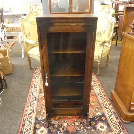 OAK GLAZED BOOKCASE 455x190x1115mm