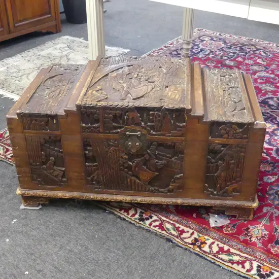 VINTAGE CHINESE SOLID CAMPHOWOOD BOX H470 L900MM