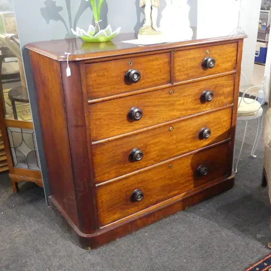 VICTORIAN MAHOGANY 5 DRAWER CHEST 1170x520x1020mm