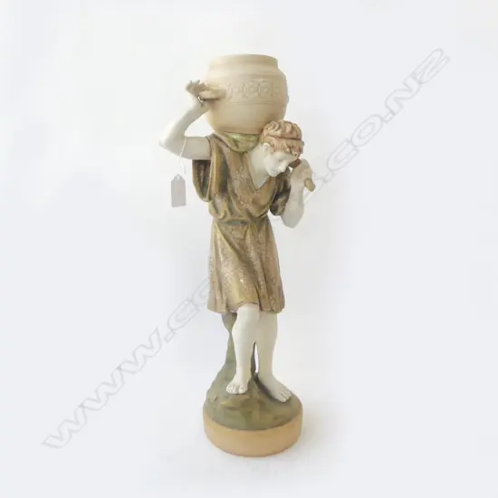 AMPHORA FIGURINE; MAN CARRYING POT H.470mm