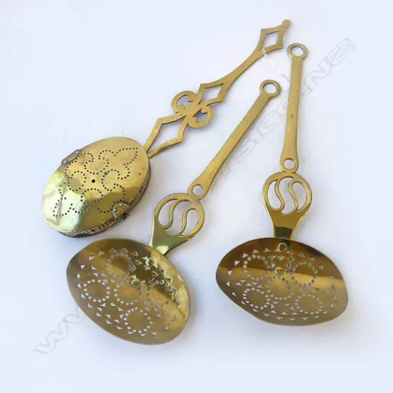 PR ANTIQUE BRASS SKIMMERS + CHESTNUT ROASTER L.530mm