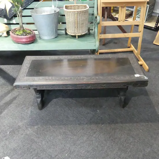 CHINESE CARVED LONG LOW OPIUM TABLE H340 L1020MM