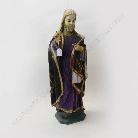 PAINTED RELIGIOUS FIGURE H.600mm finger missing