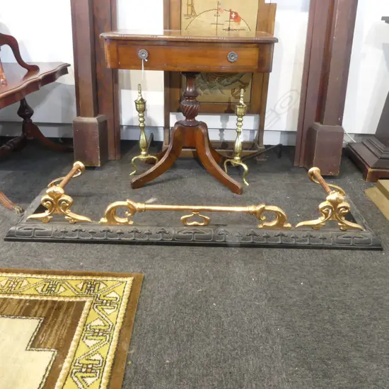 ART NOUVEAU CAST IRON & COPPER FIRE SURROUND L1330MM