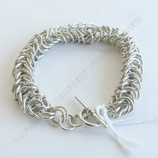 SILVER BRACELET T-BAR CLASP multi link 38gms