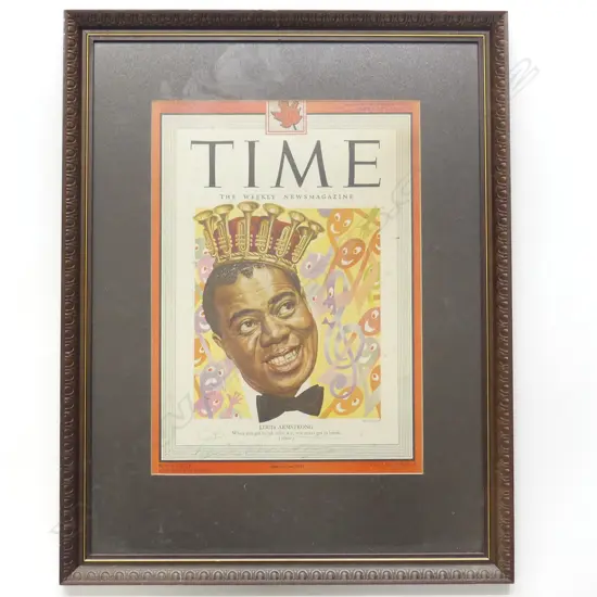 1949 TIME MAGAZINE COVER SIGNED BY LOUIS ARMSTRONG.270 x 200mm