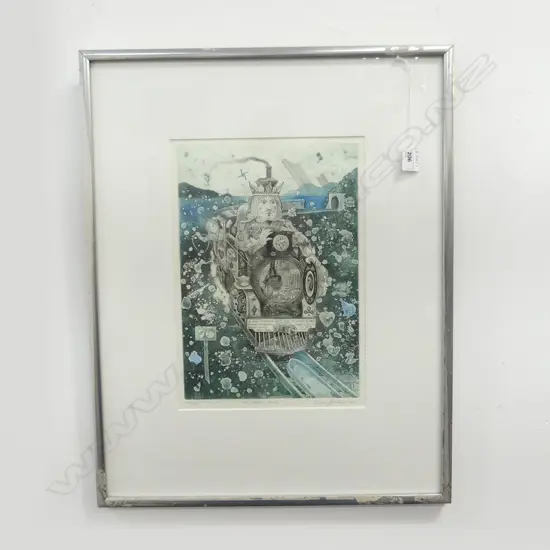GARY TRICKER 'THE OTIRA TRAIN' ETCHING 33/40 '77 355x250mm