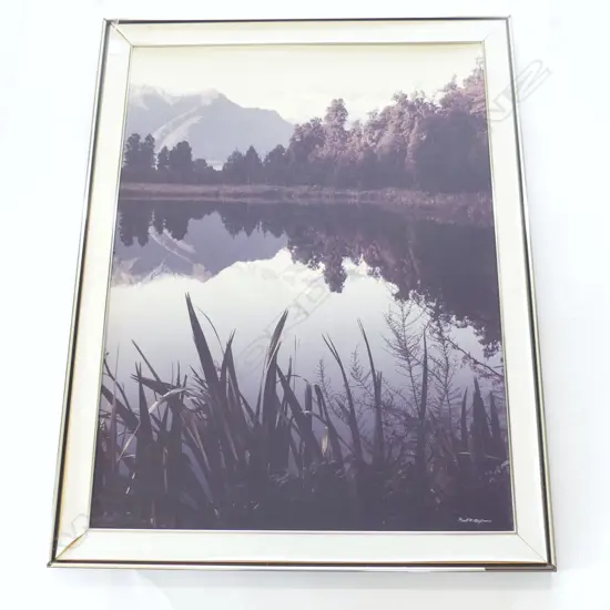 LARGE FRAMED RONALD WOLFF PHOTO LAKE MATHERSON SI H1140 L880MM