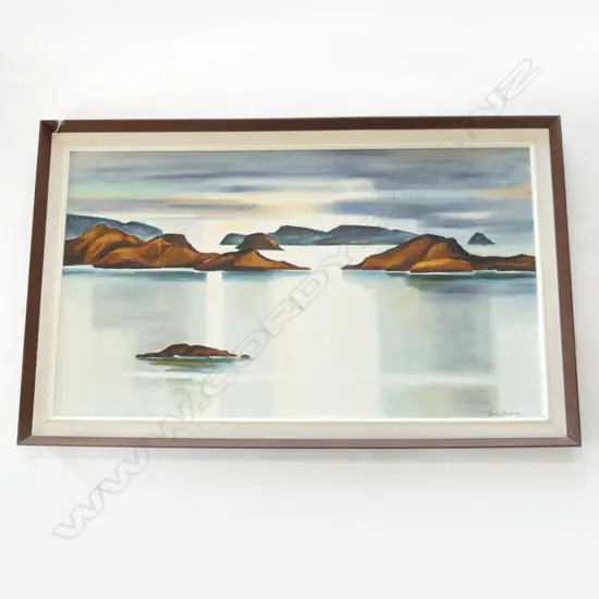 OIL ON BOARD COROMANDEL ISLANDS SIGNED ISMAY CAULING H620 L1000