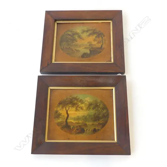 ARTIST UNKNOWN, PR ANTIQUE LANDSCAPES, OIL ON BOARD 180x230mm