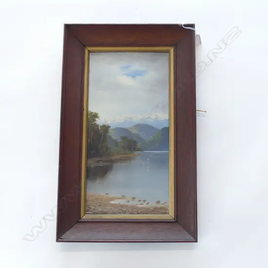 OIL ON BOARD S/I MOUNTAINS & LAKE H550 L350MM