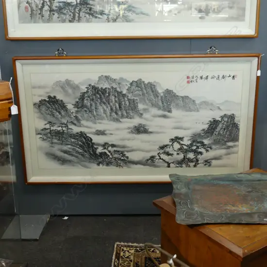 ORIENTAL LANDSCAPE ARTWORK 855x1520mm overall