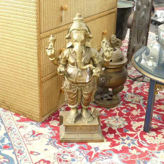 LARGE INDIAN BRONZE GANESH FIGURE H.670mm