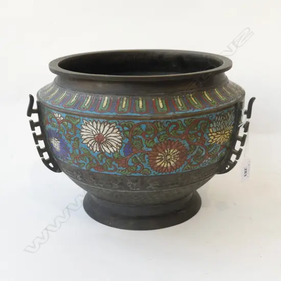 CLOISONNE JARDINERE H.220mm, 320mm dia