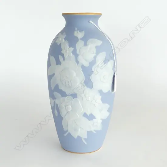 LIMOGE POWDER BLUE FLORAL VASE