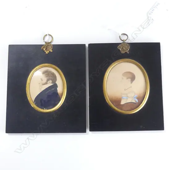 2 GEO FRAMED MINITURES H150MM CHILD & GENT