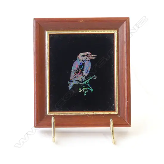 AUSTRALIAN OPAL SET INTO SMALL PICTURE FRAME 7.5 X8.5 CM