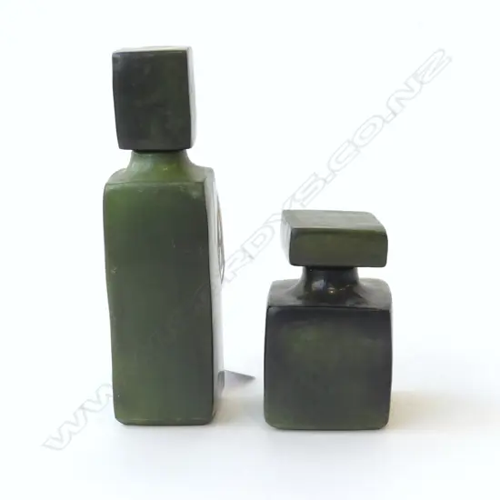 2 ROBYN STEWART BURNISHED CERAMIC PERFUME BOTTLES H.150, 80mm