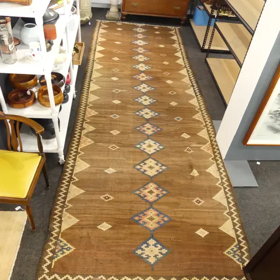 LG BROWN KELIM RUG 4300x1500mm