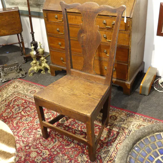 ANTIQUE CHIPPENDALE STYLE COUNTRY OAK CHAIR