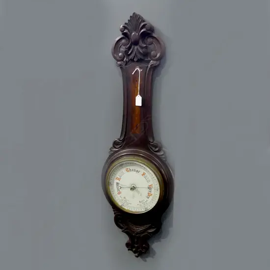 LARGE WALL BAROMETER THERMOMETER MISSING H900MM