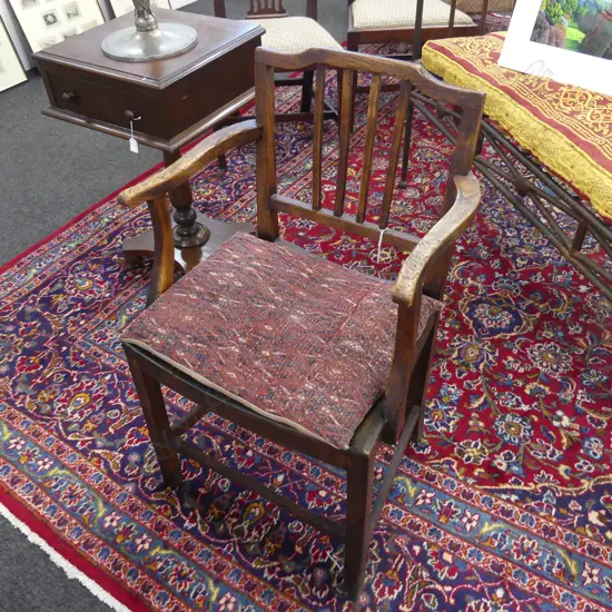 EARLY 19thC SHERATON FRUIT WOOD ARMCHAIR